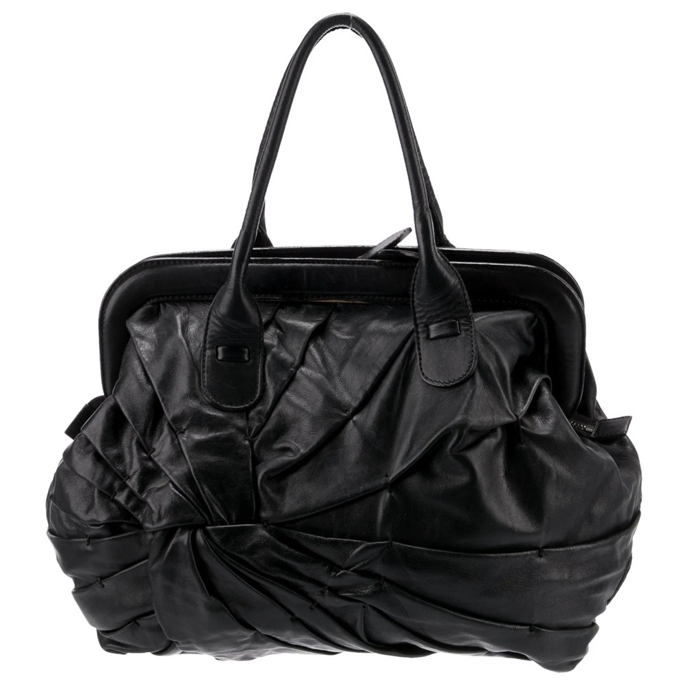 Valentino Black Pleated Knot Bag